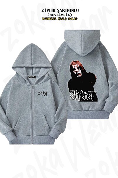 ZOKAWEAR Унісекс Slipknot Joey Jordison Портрет з принтом Oversize Спинка з принтом Куртка з капюшоном на блискавці