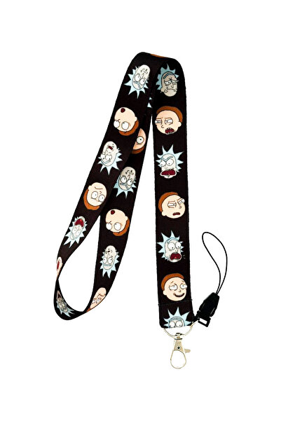 PABALAS Rick And Morty Desenli Boyun İpi Askısı Yaka Kartı Tutucu-Telefon Askısı