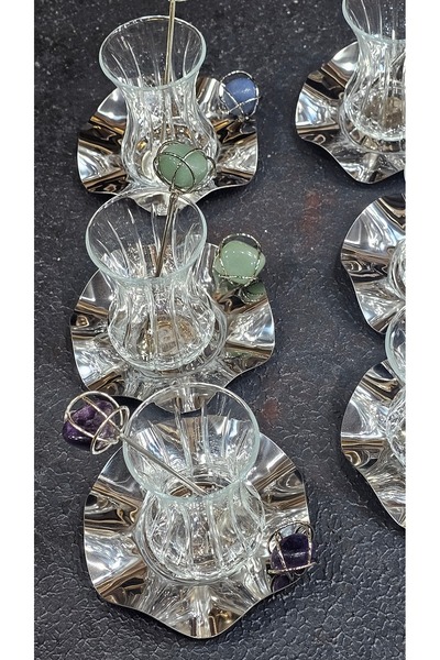 Turkish Store İstanbul 6 Colors Natural Stone Tea Set