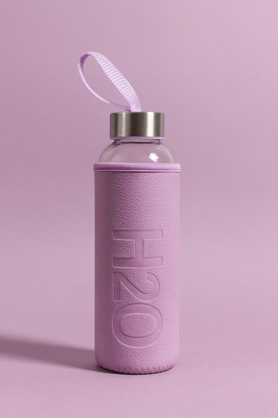 Fhilli H2O Glass Flask with Leather Case 500 ml