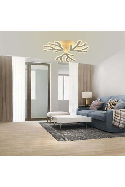 RFAN Candelabru LED, Model K46-3, cu telecomandă, 3 tipuri de lumină, 150W, alb