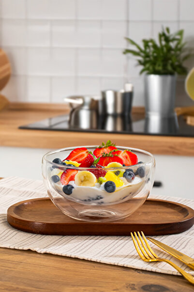 Perotti وعاء زجاجي مزدوج الجدار لتقديم الوجبات الخفيفة سعة 500 مل