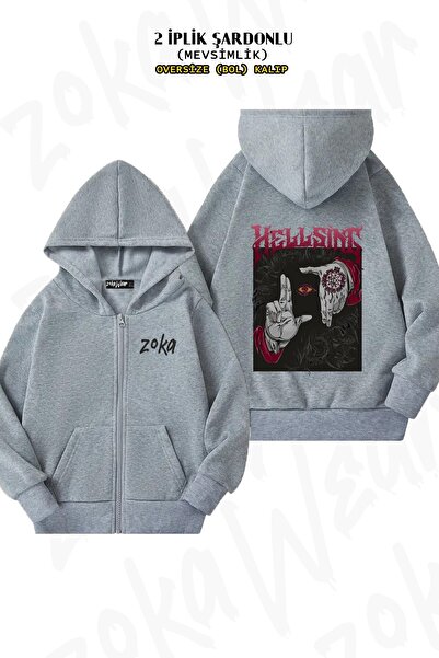 ZOKAWEAR Unisex Hellsing Dark Gothic Art Štampano Oversize kroj Leđa Štampano...