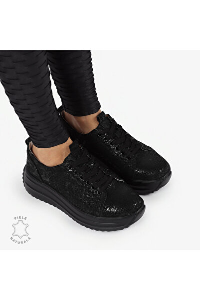 ANGEL BLUE Casual shoes genuine suede leather with LACE-UP CLOSURE CRL1306 black