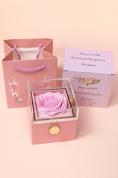 Z&T ACCESORIES PEMBE ROMANTİK GÜL VE TAKI SAKLAMA KUTUSU EVLİLİK TEKLİFİ-SEVG...
