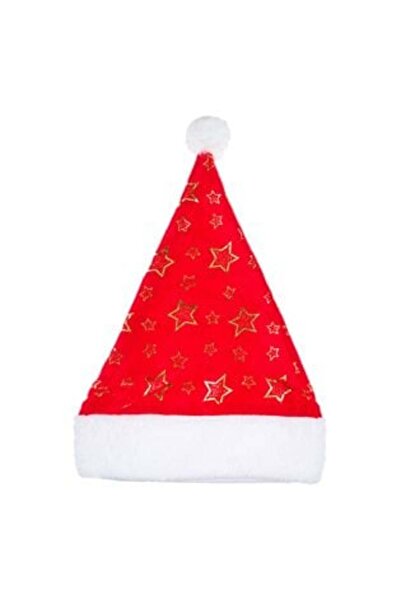 OEM Children's Santa Claus Christmas Hat with Red and Gold Stars, 25 cm