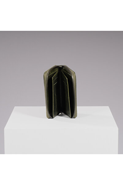 DEERDERİ Rhode Vintage Genuine Leather Zipper Card Holder Wallet