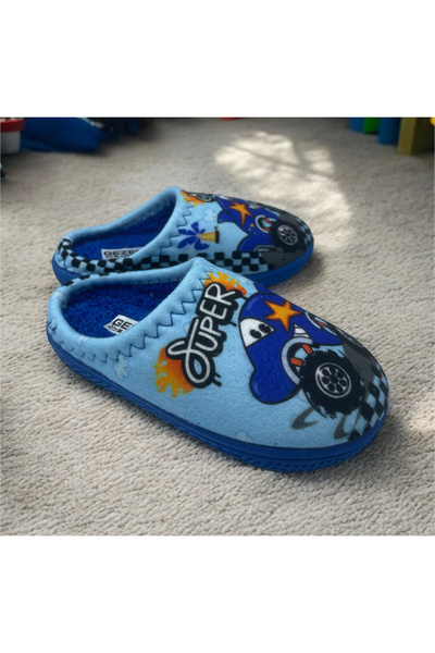 GEZER Car Patterned Boys' Winter House Slippers