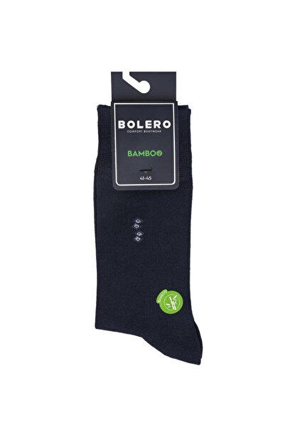 Bolero Erkek Premium Dikişsiz Alt Alta Kare Desen Bambu Soket Çorap Lacivert