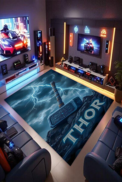 Reyhani THOR Desenli Kaymaz Taban Makinede Yıkanabilir Gaming Oyuncu Gamer Ge...