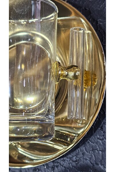 Turkish Store İstanbul Nuket Gold 18-Piece Tea and Coffee Set