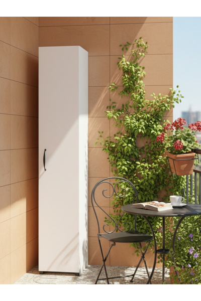 Free Home Premium MDF Ürün Line Banyo Dolabı Düzenleyici Organizer Uzun Raf ÜnitesiKapaklı Slim Koridor Dolabı