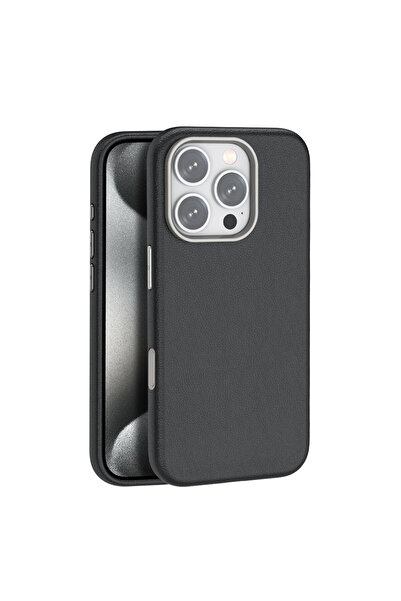 ceppark غطاء آيفون 16 برو ماكس من آرت جوكو - غطاء جلدي ماج سيف - بلاك لاب