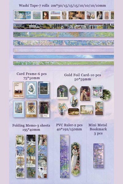 Buka Shops "Oil Painting" Serisi 149 Parça Premium Sanat Seti - Hediye Kutulu Mıknatıslı Defter, 7 Washi Bant,