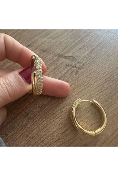 stainless steell Selora Zirkon Taşlı kararmaz Çelik Özel Tasarım küpe çift taraflı