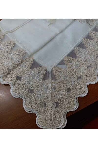 Madamca Andra Linen Tablecloth 160*220 cm Luxury French Lace for 8 People