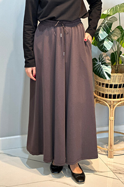 Lale Butik Cupra Flared Skirt 36469 Brown