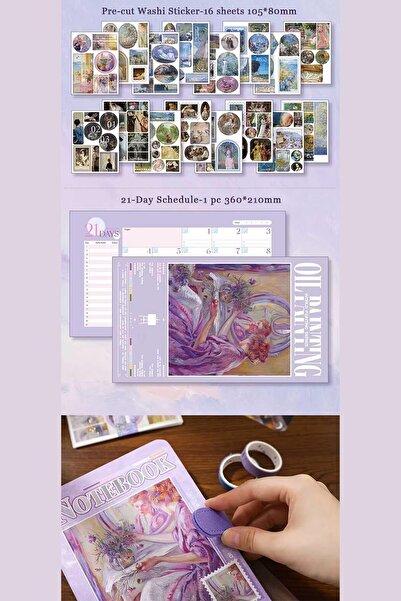 Buka Shops Oil Painting Series 149 Piece Premium Art Set - Magnetic Notebook with Gift Box, 7 Washi Tapes,