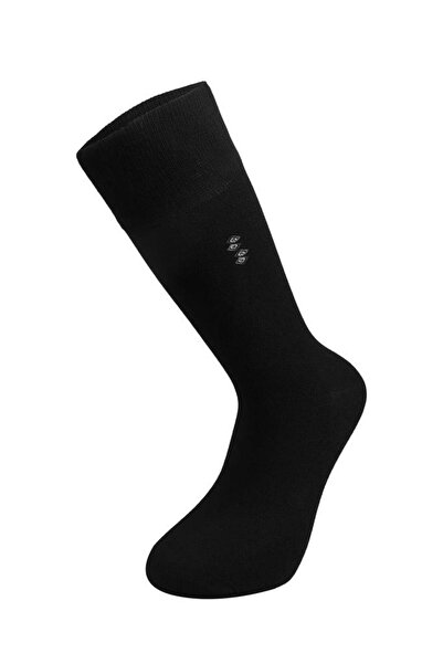 Bolero Men's Premium Stitch-Free Alt Alta Square Pattern Bamboo Socks Black