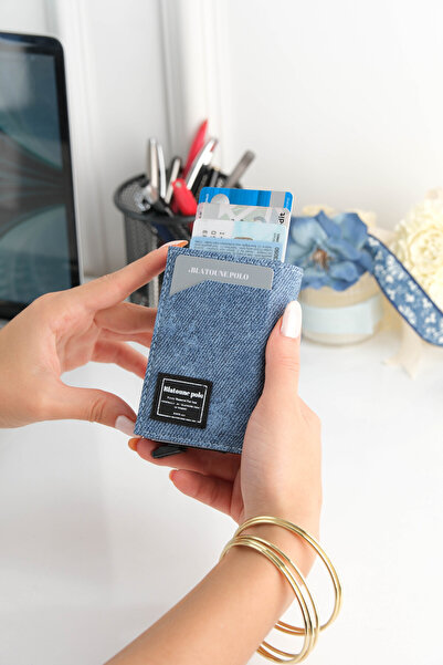 Blatoune Polo Unisex Denim Leather Wallet – Premium Quality Aluminum Mechanism, Card Holder for Women & Men
