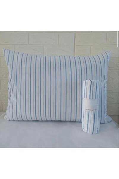 Home طقم ملاءة سرير مطاطية مخططة باللون الأزرق مقاس 100 × 200 سم