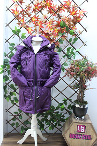 mikam Girl's Waiter Size Inflatable Back Long with Fur Inside Coat/Coat