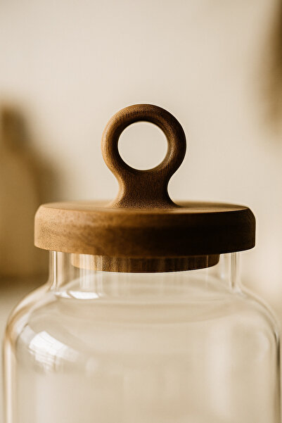 Bohemian 1100 ml Akasya Kapaklı Ring Cam Kavanoz