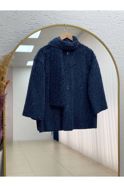 BENAHOLL Eada Şallı Uzun Ceket-BN4542 Lacivert