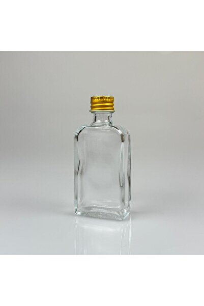 Pause Art Home 50 CC YASSI DİKDÖRTGEN CAM ŞİŞE - GOLD METAL KAPAKLI - 50 ML P...