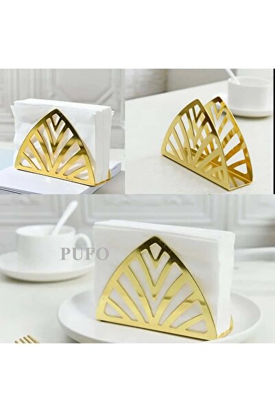 PUFO Gold decorative metal napkin holder, 14 x 9.5 cm, gold