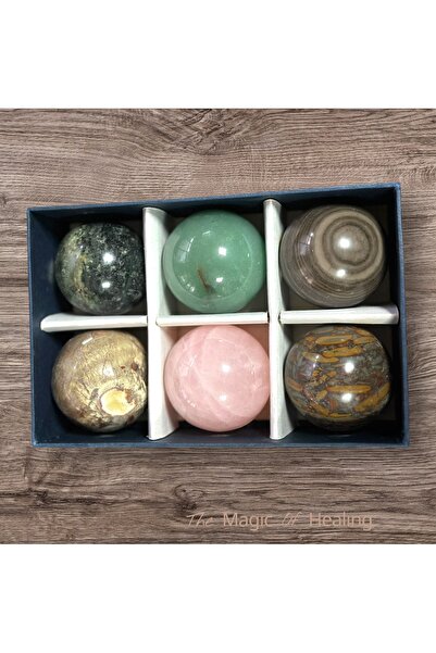 The Magıc of Healıng Doğal Taş 6’lı Küre Set (Aventurin,jasper,kalsit,kuvars,obsidyen)