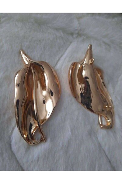 beyna aksesuar Gold Leaf Model Hand Sewing Brooch Button 8 cm