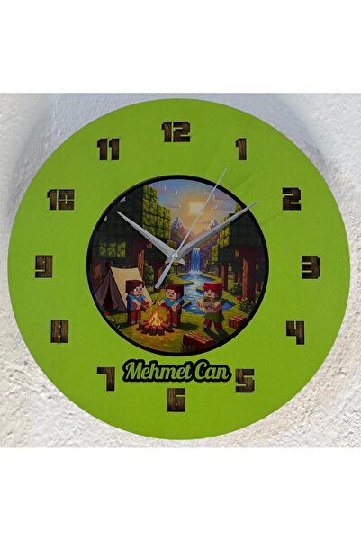Pelince Kişiye Özel İsimli Bloklu Dünya Tasarımlı Duvar Saati | Epoksi Dolgul...