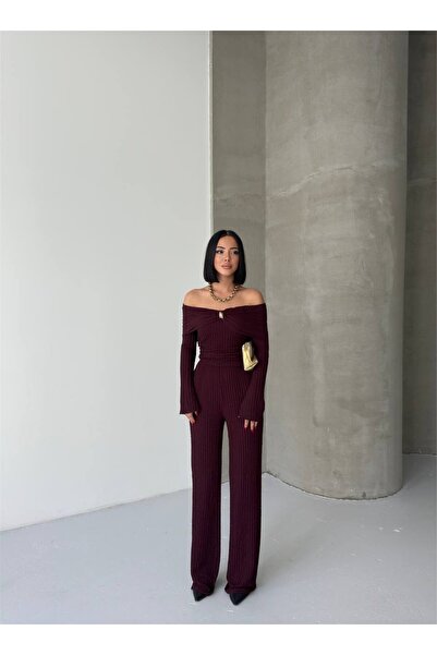 cemo Madonna Collar with Brooch on the Front Burumcuk Suit