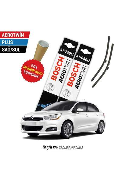 Bosch Citroen C4 2013 Model Silecek Takımı Ön Aerotwin Plus