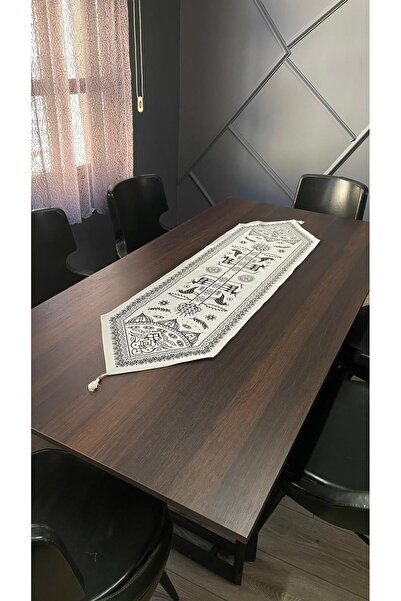 LORENDA El Baskılı Hitit Desenli Runner