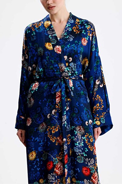 SİLKWORM LİFE 100% Mulberry Silk Long Kimono Robe (140 cm) – Gift Boxed