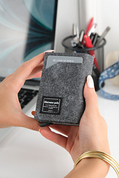 Blatoune Polo Unisex Denim Leather Wallet – Premium Quality Aluminum Mechanism, Card Holder for Women & Men