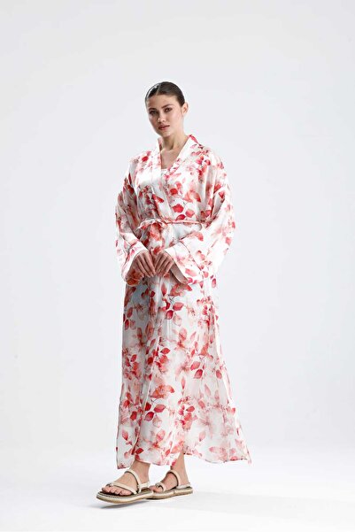 SİLKWORM LİFE 100% Mulberry Silk Long Kimono Robe (140 cm) – Gift Boxed