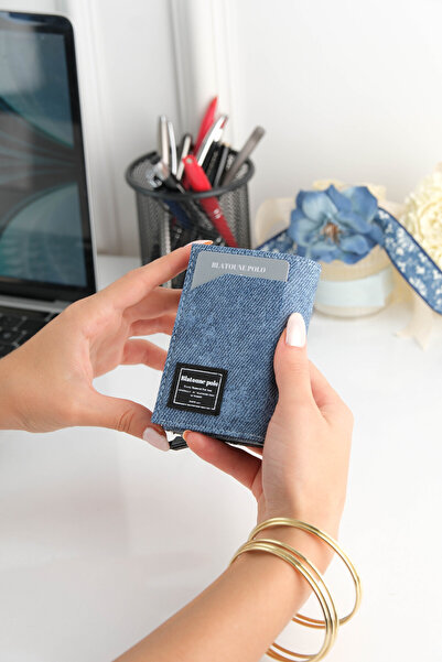 Blatoune Polo Unisex Denim Leather Wallet – Premium Quality Aluminum Mechanism, Card Holder for Women & Men