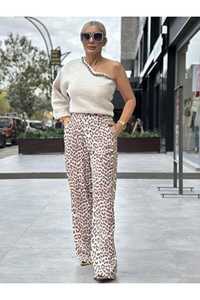 Kokoşum Butik 00993 Side Stripe Pants Leo