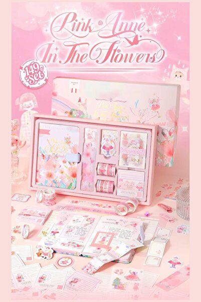 Buka Shops Pink Dream Series 149-Piece Premium Hobby Set - Magnetic Notebook with Gift Box, 7 Washi Tapes, 16