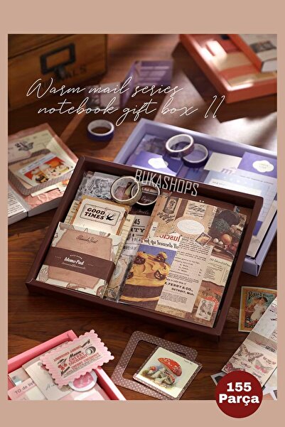 Buka Shops 155 штук Mega Vintage Kutulu, Washi, набір для щоденника, набір на...