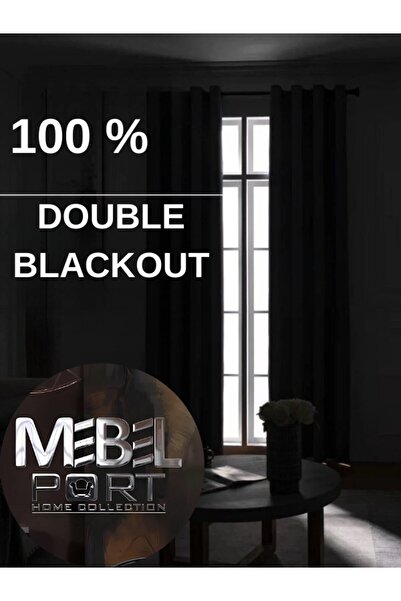 MebelPort Curtain Διπλό Blackout 100% συσκότιση Bird's Eye Planting (δύο φύλλα)
