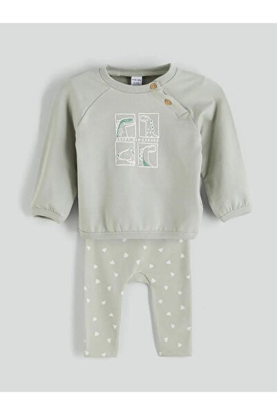 LC Waikiki Printed Baby Boy Sweatshirt and Pants 2-Piece Set (W5)