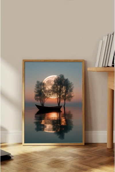 alphobitasarım Marea splendoare a lunii pline și liniștea mării - Tablou deco...