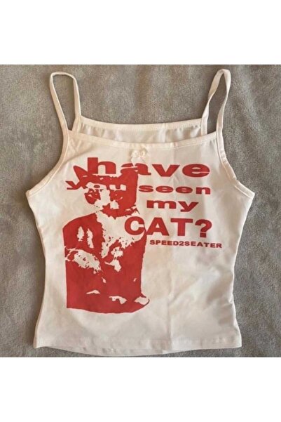 İsra Ayyıldız Moonstar Collection Vintage Y2K Have You Seen My Cat? Askılı Cr...