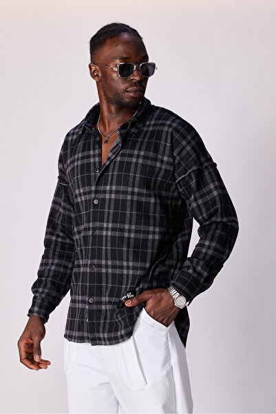 Superbluemexico Unisex Jacquard Patterned Oversized Design Shirt