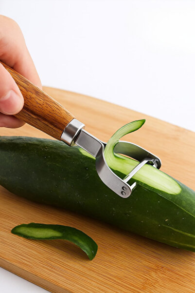 welcomein Multi-Purpose Peeler with Stainless Steel Blade and Acacia Handle
