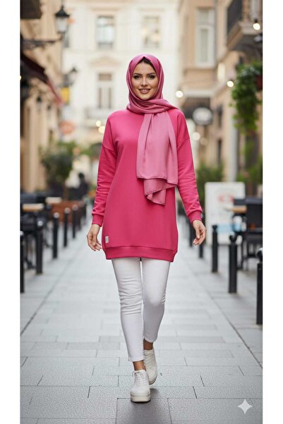 MODA Ροζ τουνίκ με μακρύ σκίσιμο και 2 κλωστές, συμβατό με τα ενδύματα του Τε...